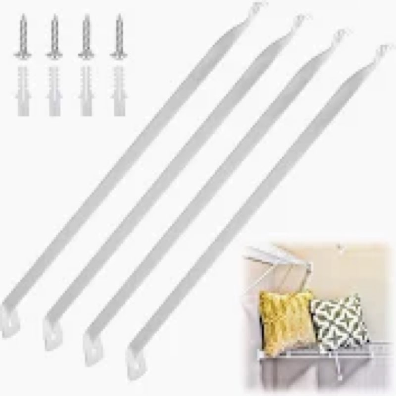 4 Pack 16 Inch Wire Shelf Support Brackets for 16" Deep Wire Shelving Closet Metal Closet Shelf Brac