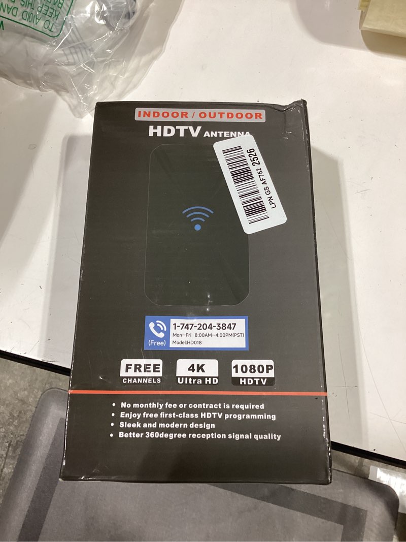 Condition photo showing As Is for 2026 indoor tv antenna, long range tv antenna for smart tv, digital antenna for local channels with upgraded amplifier, outdoor hdtv antenna support 8k 4k 1080p all tvs -38ft coax cable