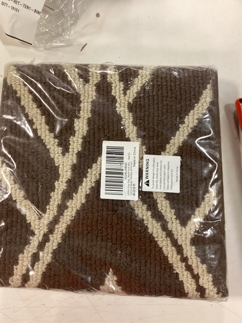 Condition photo showing New/Like New for HDFK Door Mat, 30x17 Inch Brown Slim Entry Rug for Muddy Paws - Low-Profile Indoor Floor Mat with TPR Back, Non Slip for Apartments Condos Brown 30x17 inches (Rectangular)