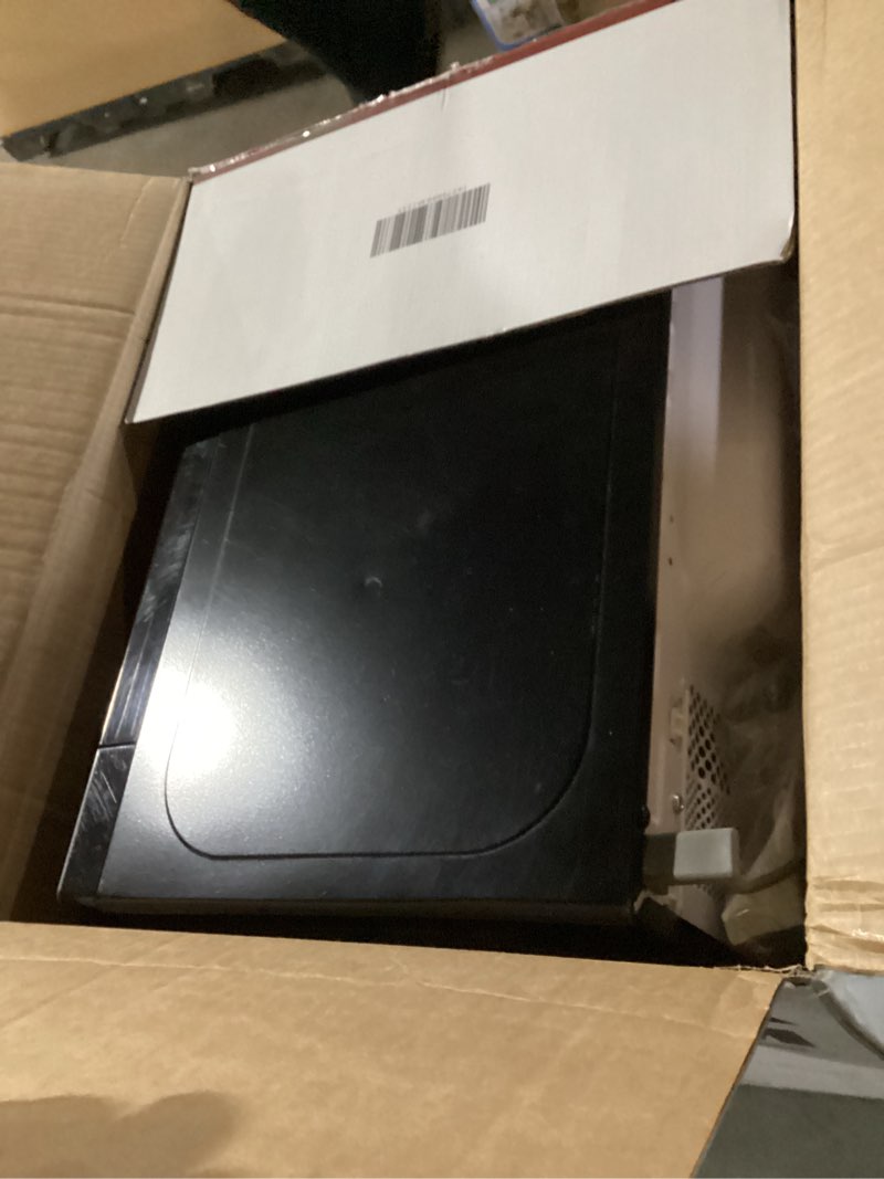 Condition photo showing As Is for Chefman Countertop Microwave Oven 0.7 Cu. Ft. Digital Stainless Steel Microwave 700 Watts with 6 Auto Menus, 10 Power Levels, Eco Mode, Memory, Mute Function, Child Safety Lock, Easy Clean