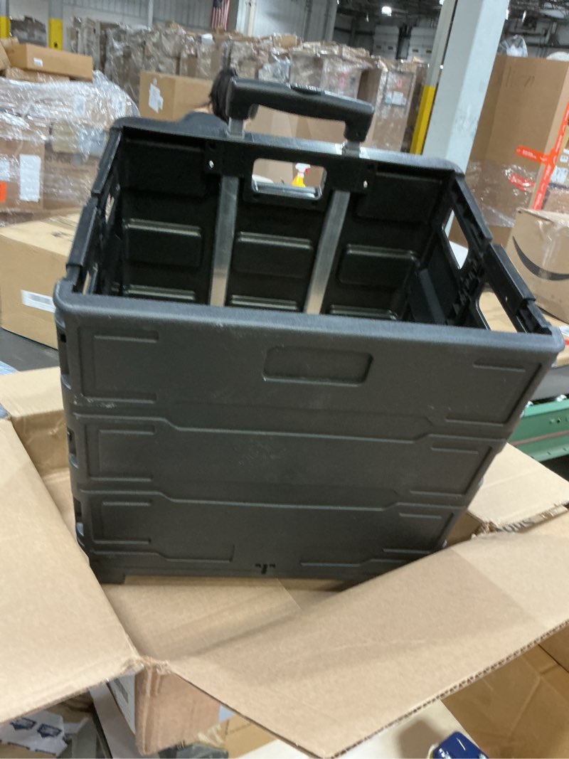 Condition photo showing Good Condition for Rolling Crate on Wheels Storage Bin with Wheels and Pull Handle Foldable Utility Cart Folding Cart for Teachers Sundries Book