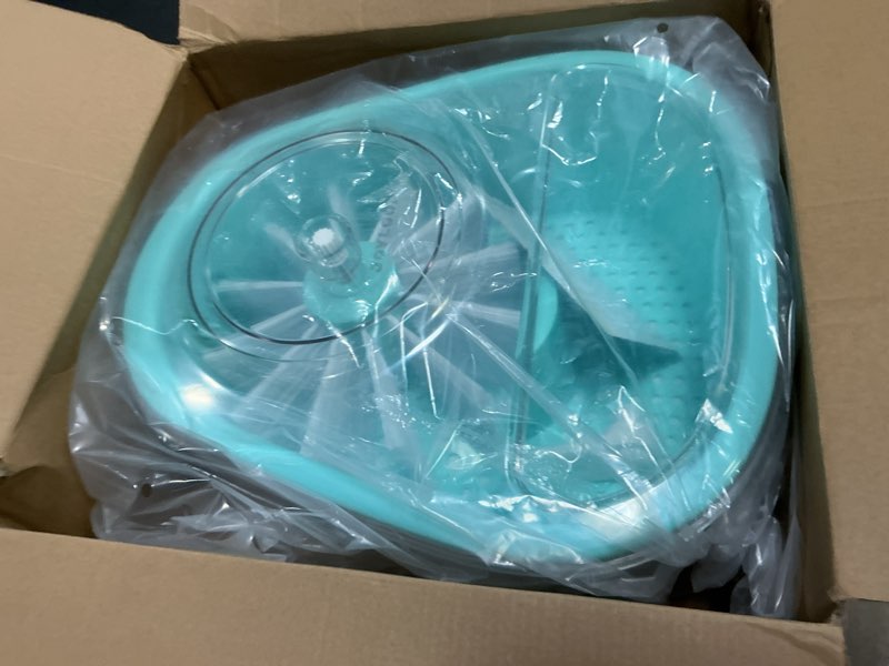 Condition photo showing New/Like New for joymoop fruit cleaner spinner joyloop, large fruit washer spinner, fruit cleaner spinner with fruit washer bowl, vegetable fruit spinner washer,fruit and vegetable scrubber light blue