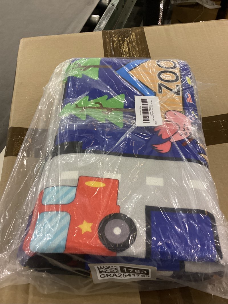 Condition photo showing New/Like New for Kids Carpet Playmat Rug - Kids Car Rug Play Mat, City Life Map Car Mat for Kids Toy Cars Educational Play Traffic Road Carpet for Bedroom (Sky Blue, 3x5 Feet) Multi 1899 3' x 5' (Rectangular)