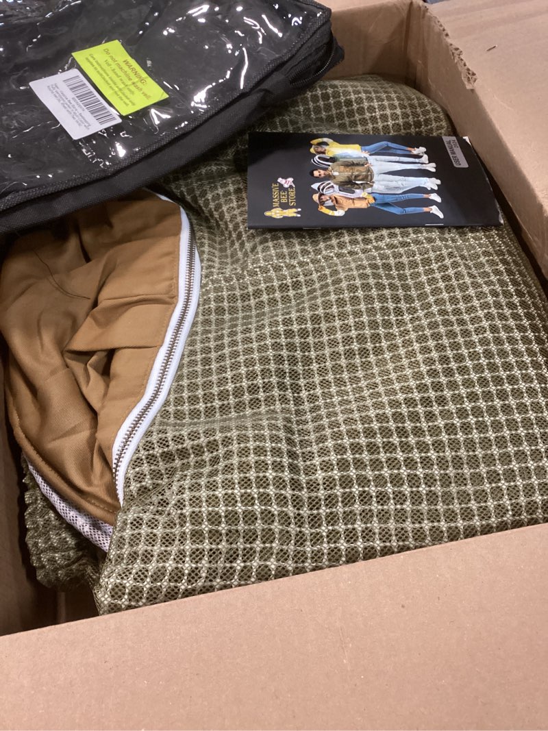 Condition photo showing Good Condition for -- beekeeping fully ventilated jacket in multi-color with round veil (xl, khaki with two veils) x-large khaki with two veils
