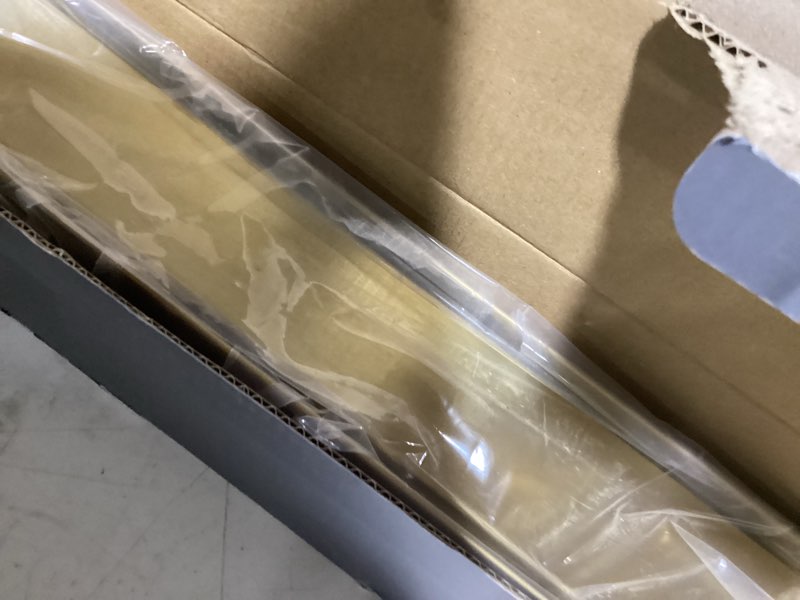 Condition photo showing Good Condition for exf linear shower drain 24 inch brushed gold tile insert, stainless steel rectangle shower floor drain cover with hair catcher, adjustable feet brushed gold 24 in