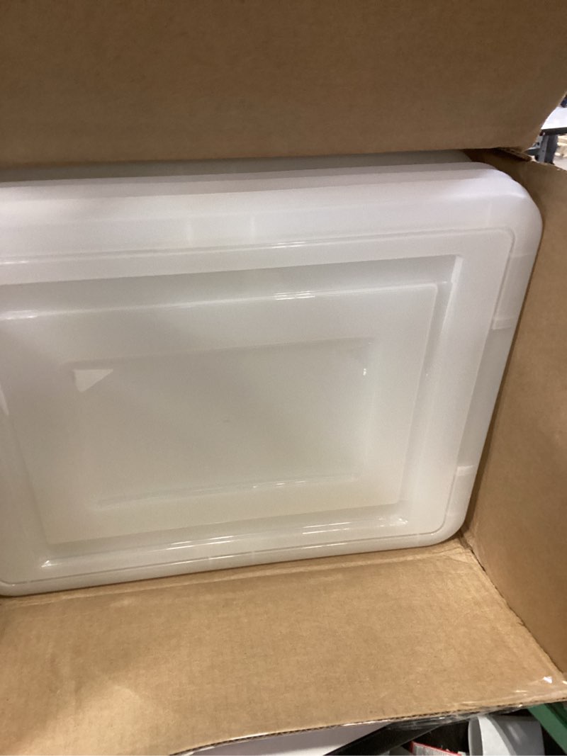 Condition photo showing Good Condition for IRIS USA File Box, Plastic File Organizer with Lids for Letter/Legal File, Portable Document Box For Moving, Storage Bin with Durable and Secure Lid, Stackable Nestable BPA-Free, Pearl 35 Qt. 4 Pack Pearl - 4 Pack
