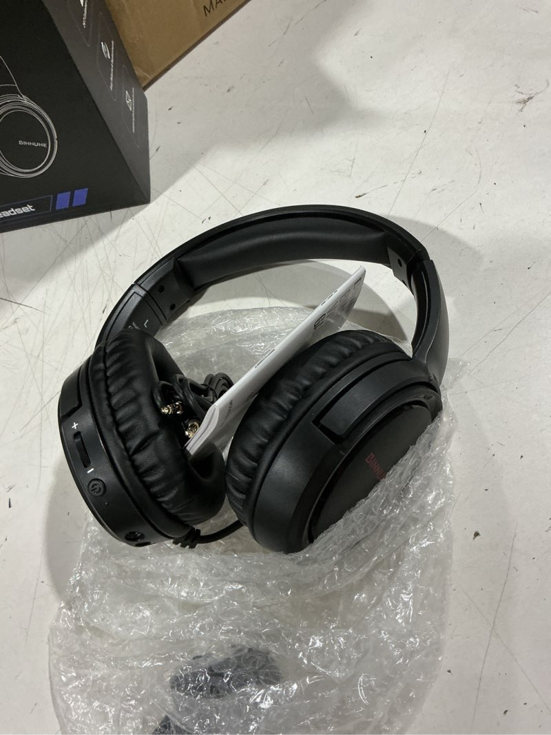 Condition photo showing As Is for binnune wireless gaming headset for xbox series x|s & xbox one, low latency wireless + bluetooth, flip-to-mute noise cancelling mic, 50mm drivers, 40h battery, over-ear headphones black/red