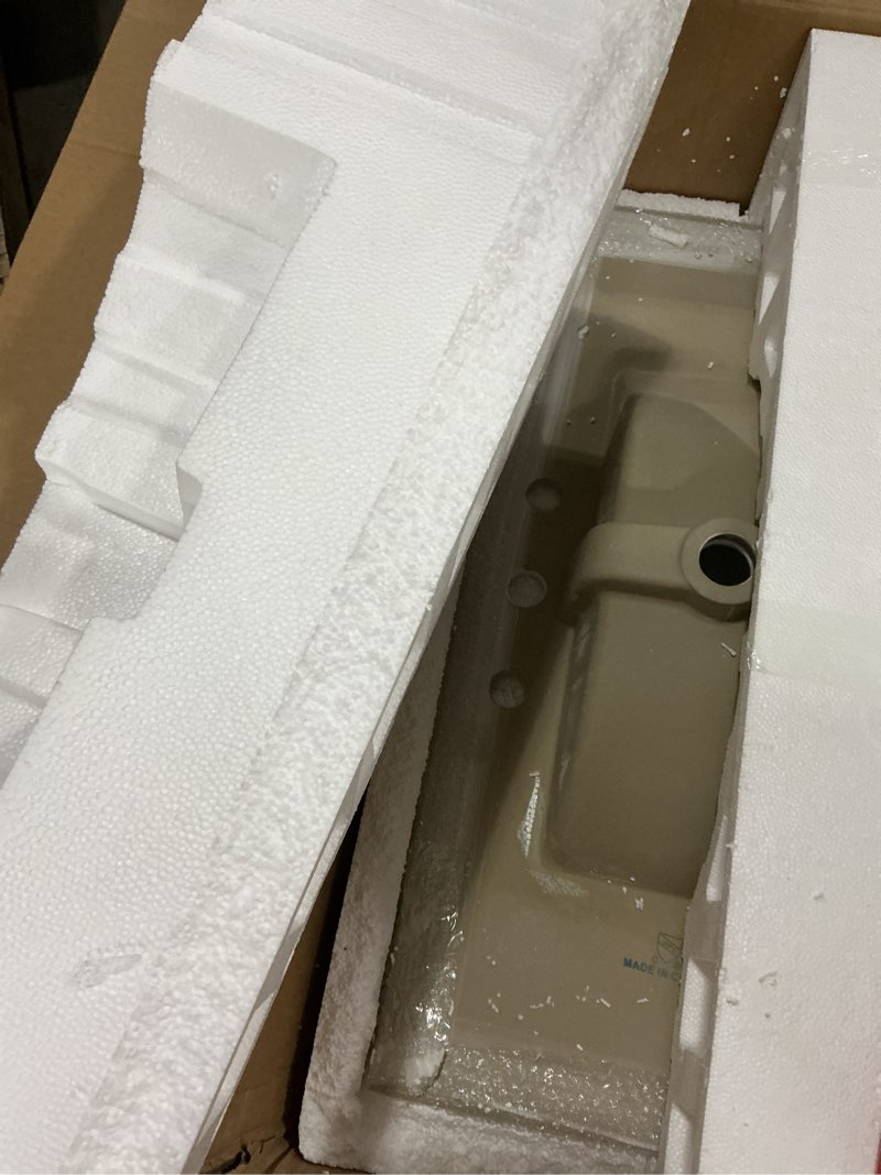 Condition photo showing As Is for Modway EEI-4203-WHI Cayman 36" Bathroom Sink, White 36" Single Basin White