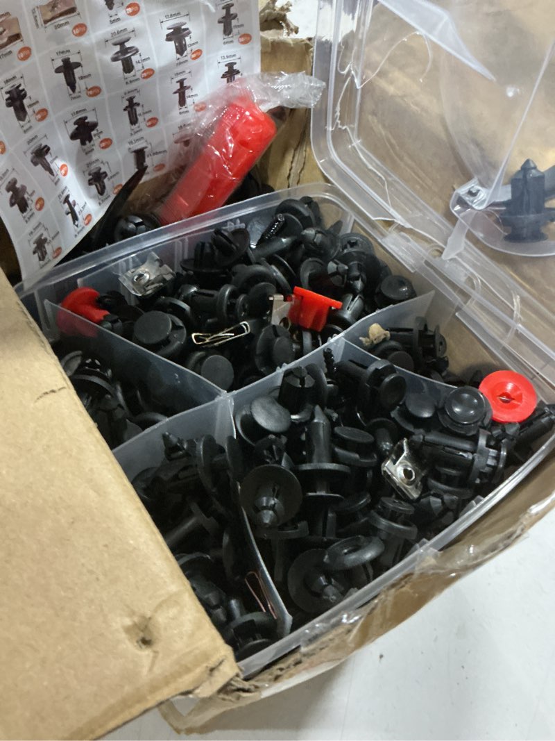 Condition photo showing As Is for gooacc 941pcs car retainer clips and auto body fasteners assortment-30 most popular sizes nylon bump