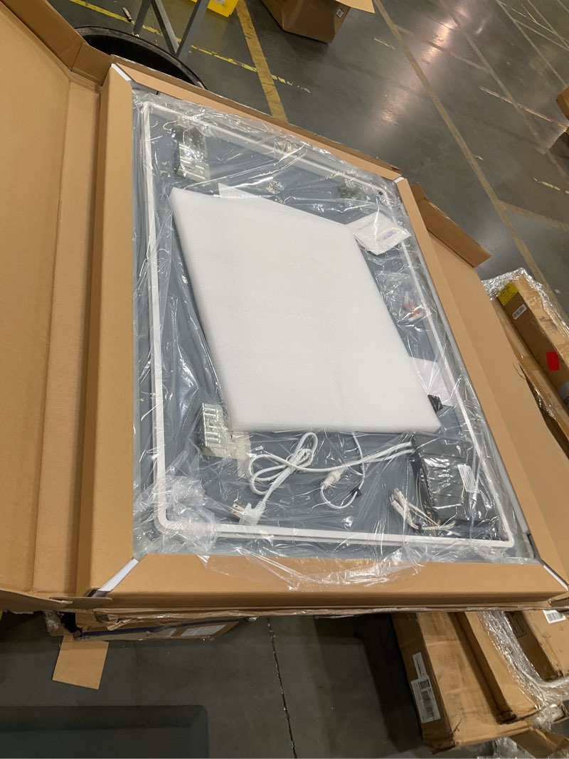 Condition photo showing Good Condition for s'bagno 40x28 gold led mirror for bathroom with frontlit & backlit, led bathroom mirror with metal frame, anti-fog, stepless dimmable, 3 colors temperature led vanity mirror(horizontal/vertical) gold-rectangular 40"l x 28"w