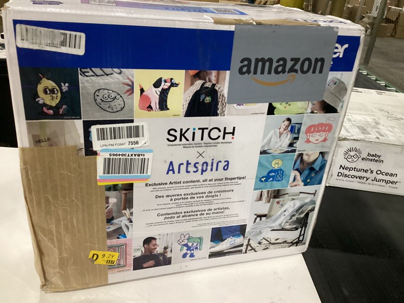 Condition photo showing As Is for Brother Skitch Single-Needle Embroidery Machine powered by the required Artspira mobile app, 4” x 4” Embroidery Area, Bluetooth Connected