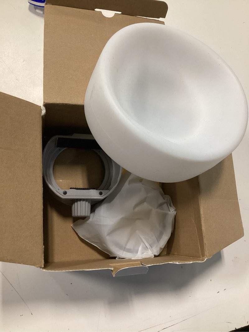 Condition photo showing As Is for godox ml-cd15 diffusion dome w/3 adapters, flash light diffuser, fit for godox v1 pro v1 ad100 pro ad200pro ad300pro ad400pro v860iii v860ii v850iii tt685ii tt600 tt600s ad200 ml60ii bi ml30 ml60, etc