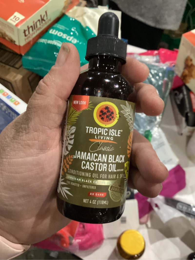 Condition photo showing New/Like New for Tropic Isle Living Jamaican Black Castor Oil XX Dark 4 oz – Conditioning Blend for Hair and Scalp Care with a Rich Finish 4 Fl Oz (Pack of 1)