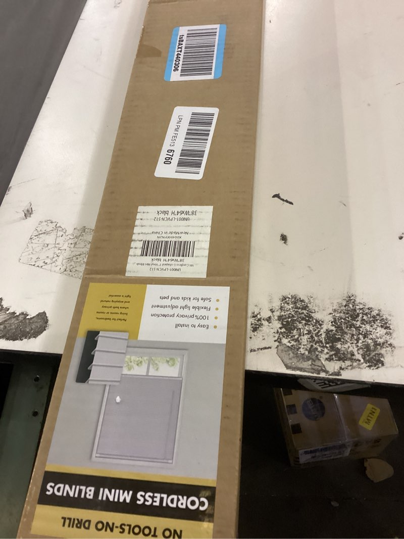 UNISHADES No Drill Blinds for Windows 1" Vinyl L-Shaped Slats Cordless Mini Blinds for Home, for Win