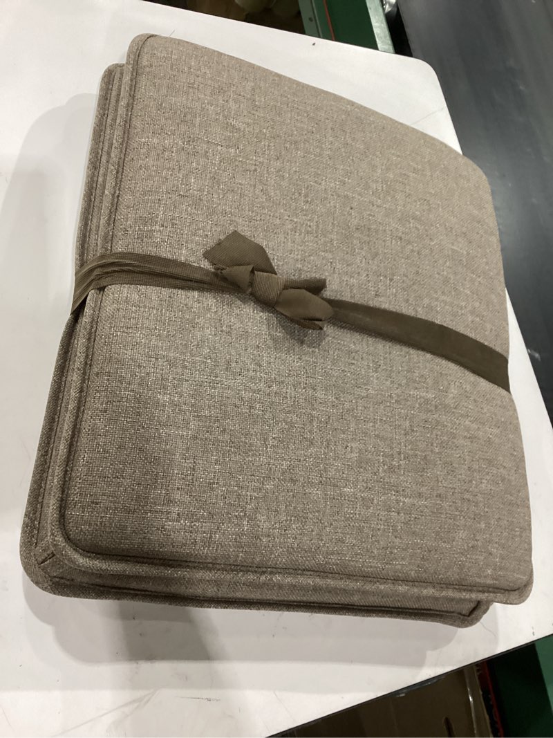 Condition photo showing New/Like New for Klear Vu Porch Rocking Chair Cushion Set for Indoor and Outdoor Use, Assembled in The USA, Easy to Clean Stylish Seat and Back Pads with Fabric Ties, 20" x 17" x 2", Solid Tan