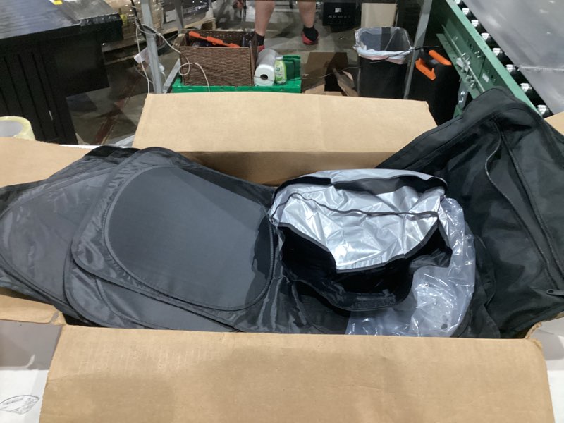 Condition photo showing As Is for not exact similar to car window shade set, complete sun shade kit include  shades and windshield shade with , uv protection for interior heat shield universal for cars