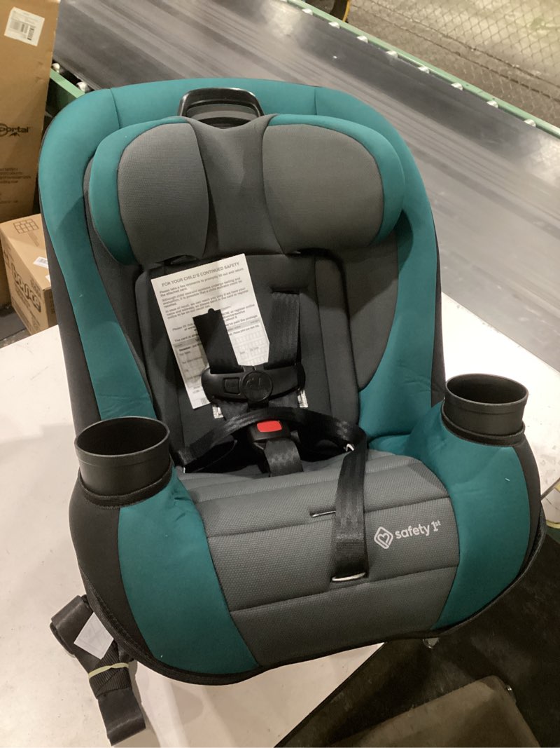 Condition photo showing Good Condition for safety 1st ellaris 3-in-1 convertible car seat, slim fit design, rear & forward-facing, 5-position headrest, 3-across fit, travel-friendly with machine-washable seat pad, peacock blue