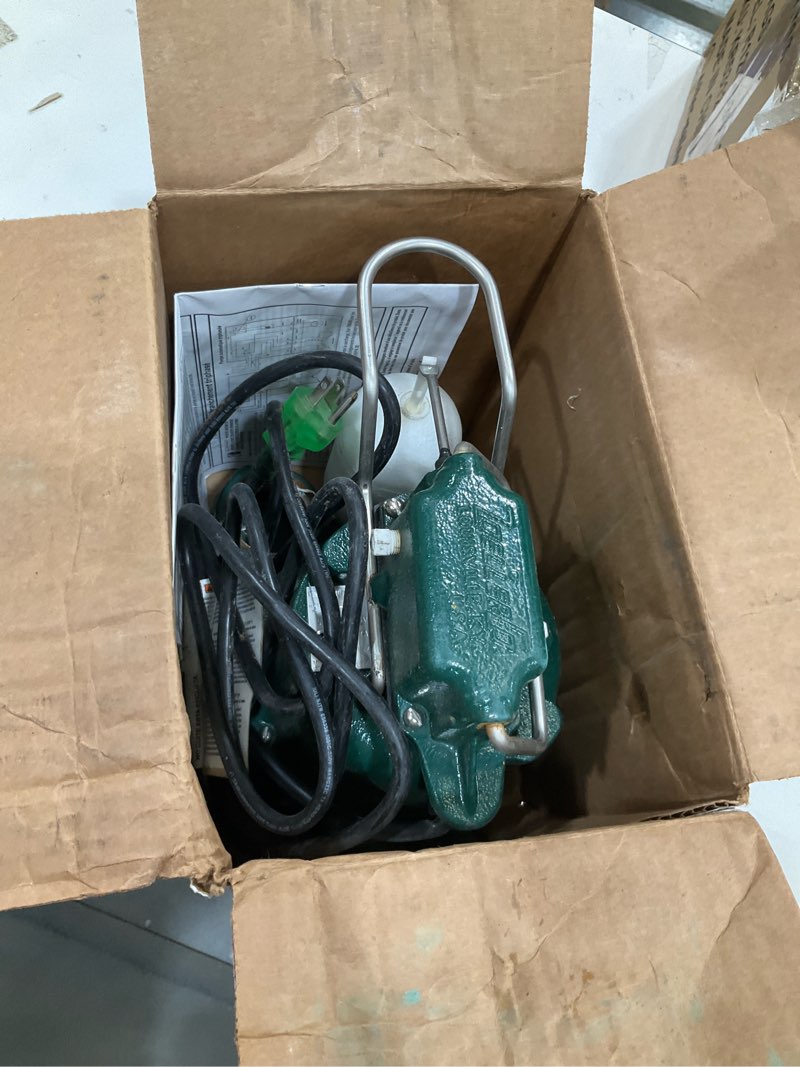 Condition photo showing As Is for zoeller m53 mighty-mate submersible sump pump, 1/3 hp