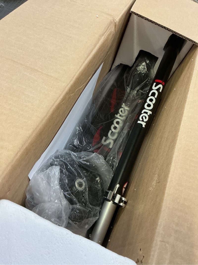 Condition photo showing As Is for iScooter iK1 Electric Scooter for Kids Aged 6-10, Adjustable Speed & Height, Magnetic Safe Charging, Colorful Flashing Wheels & Deck Lights,UL2272 Certified, E Scooter Suit for Beginners Black IK1C-4/6MPH