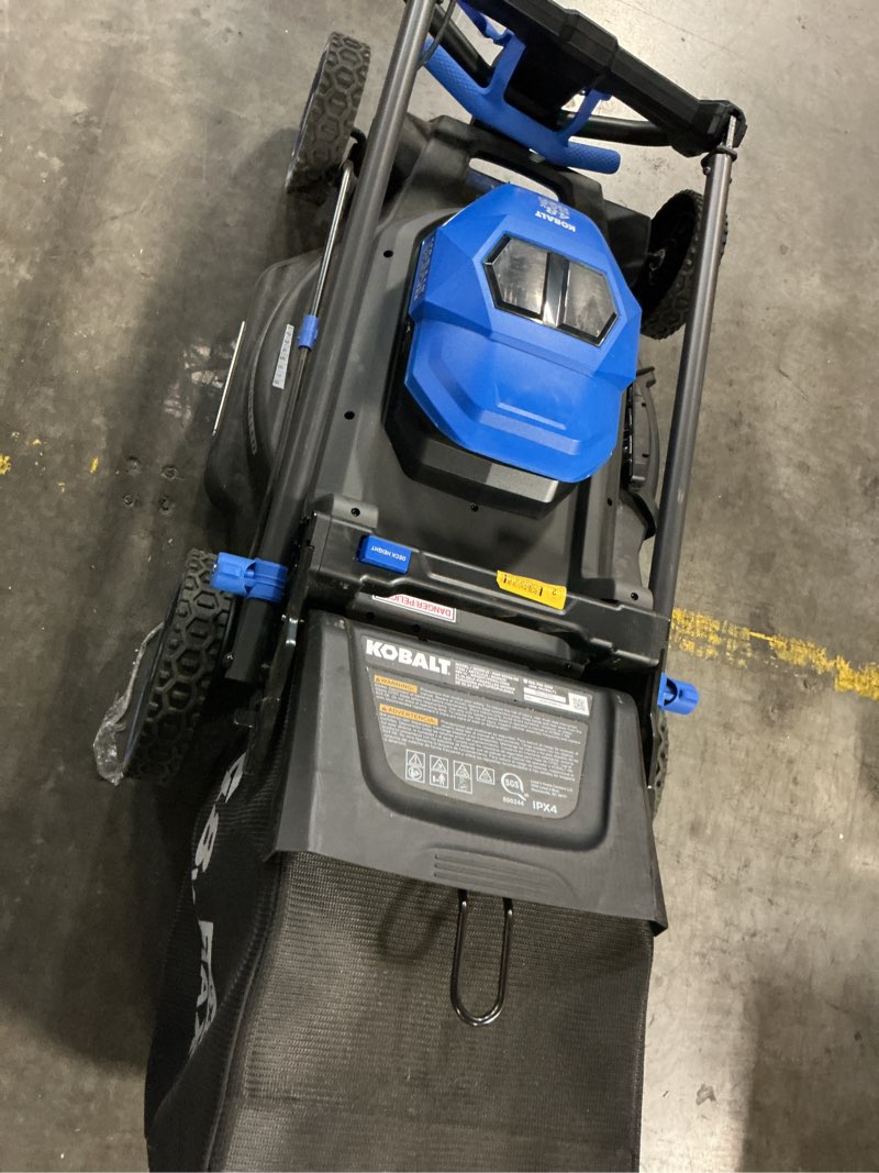 Condition photo showing As Is for kobalt 48v max (24vx2) 21-in push mower