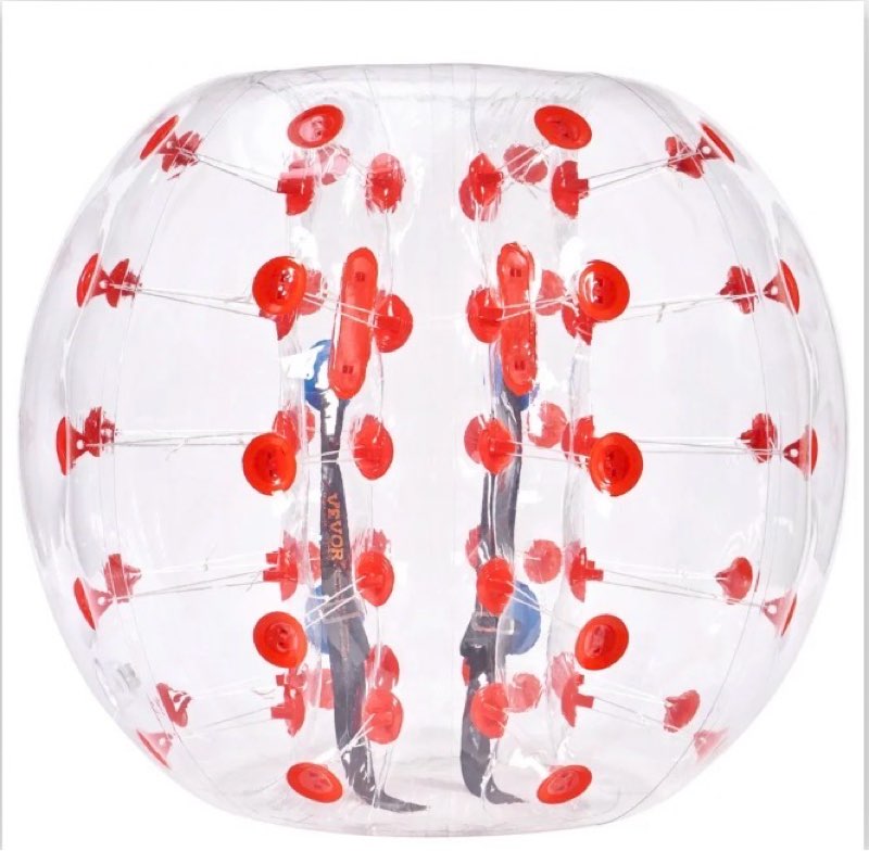 vevor inflatable bumper ball 1-pack, 4ft/1.2m body sumo zorb balls for teen & adult, 0.8mm thick pvc human hamster bubble balls for outdoor team gaming play, bumper bopper toys for garden, yard, park