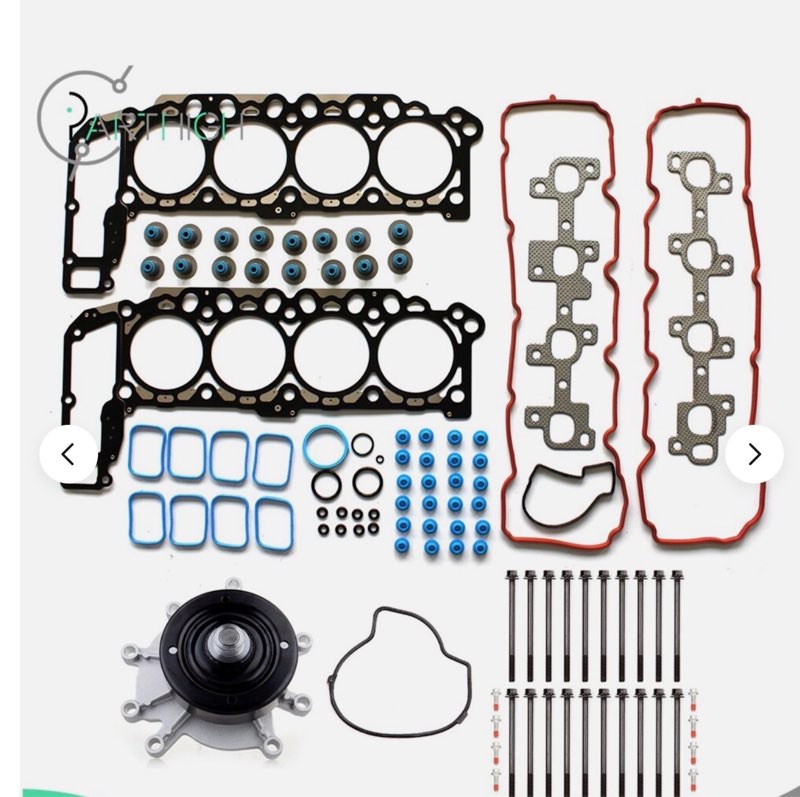 (Similar to stock photo) Head Bolts Kit Water Pump Head Gasket Set Fits 04-07 Dodge Durango Dakota 4.7L