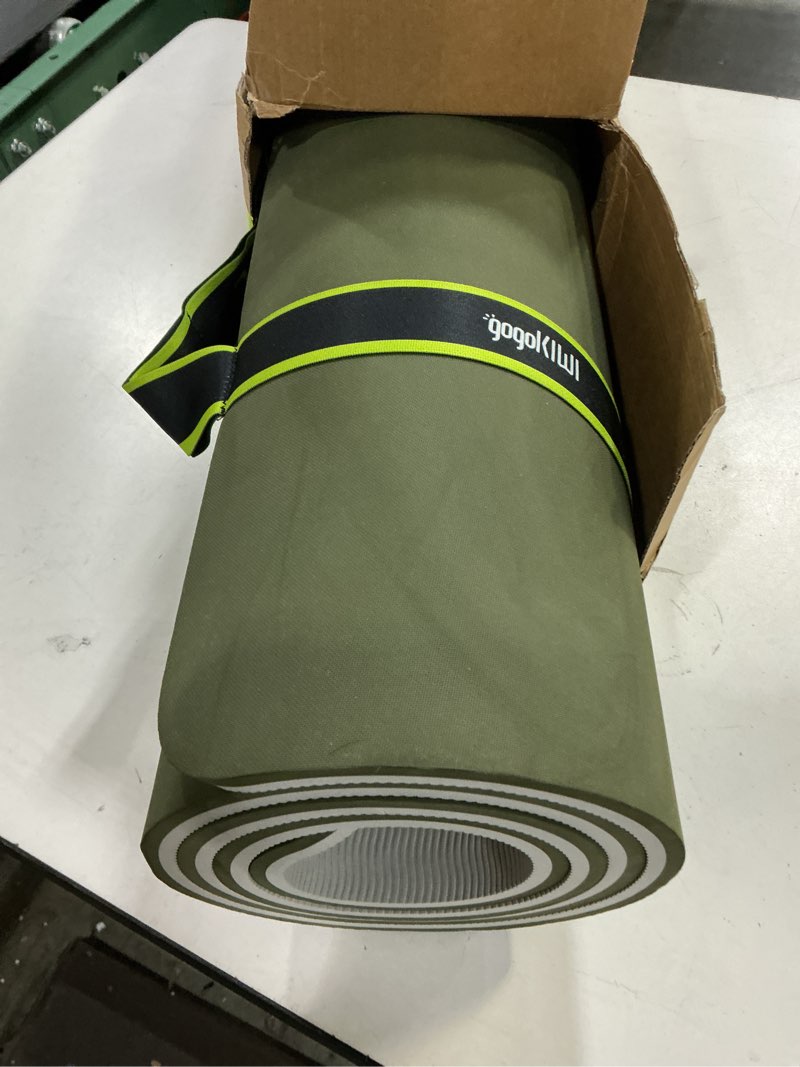 Condition photo showing Good Condition for extra wide yoga mat for men women (72"l x 36"w) non slip fitness & exercise mat with alignment marks for yoga, pilates, floor workouts olive green extra cushion (1/2 inch thick)