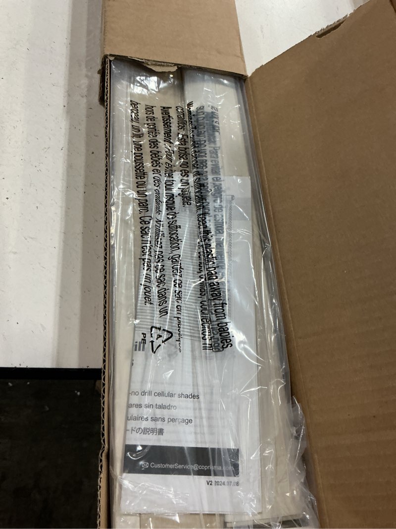 Condition photo showing New/Like New for lazblinds no tools no drill cordless cellular shades, light filtering honeycomb shades for home, thermal insulation blinds for windows, 33" w x 64" h, beige light filtering-beige 33" w x 64" h