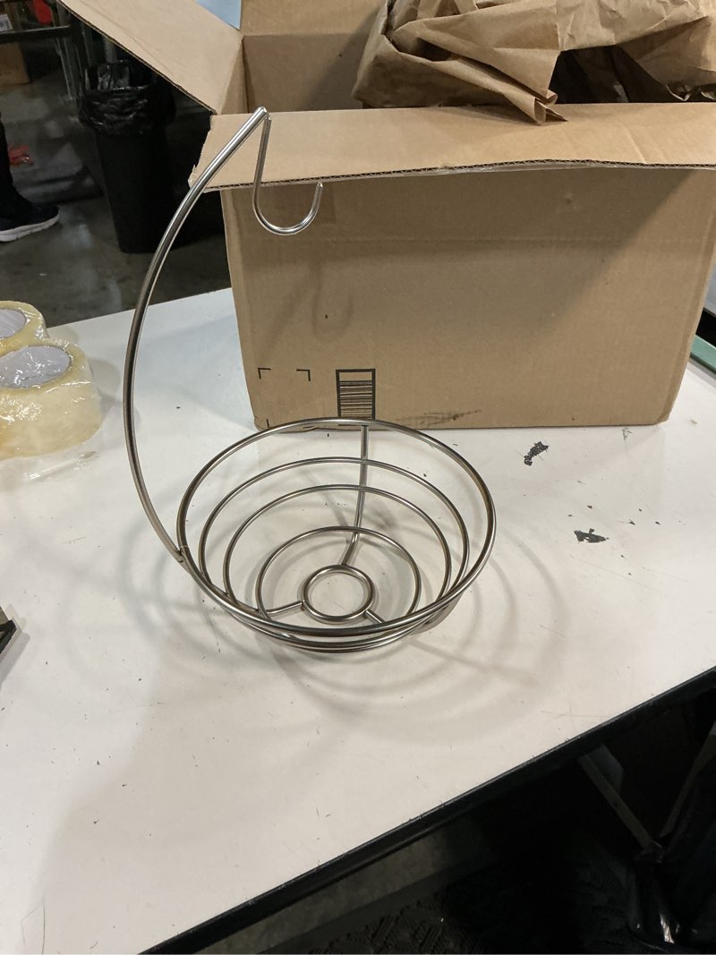 Condition photo showing Good Condition for spectrum diversified euro small tree & basket hanger & fruit basket, produce saver banana holder & open wire fruit bowl for kitchen counter & dining table, satin nickel (a18978)