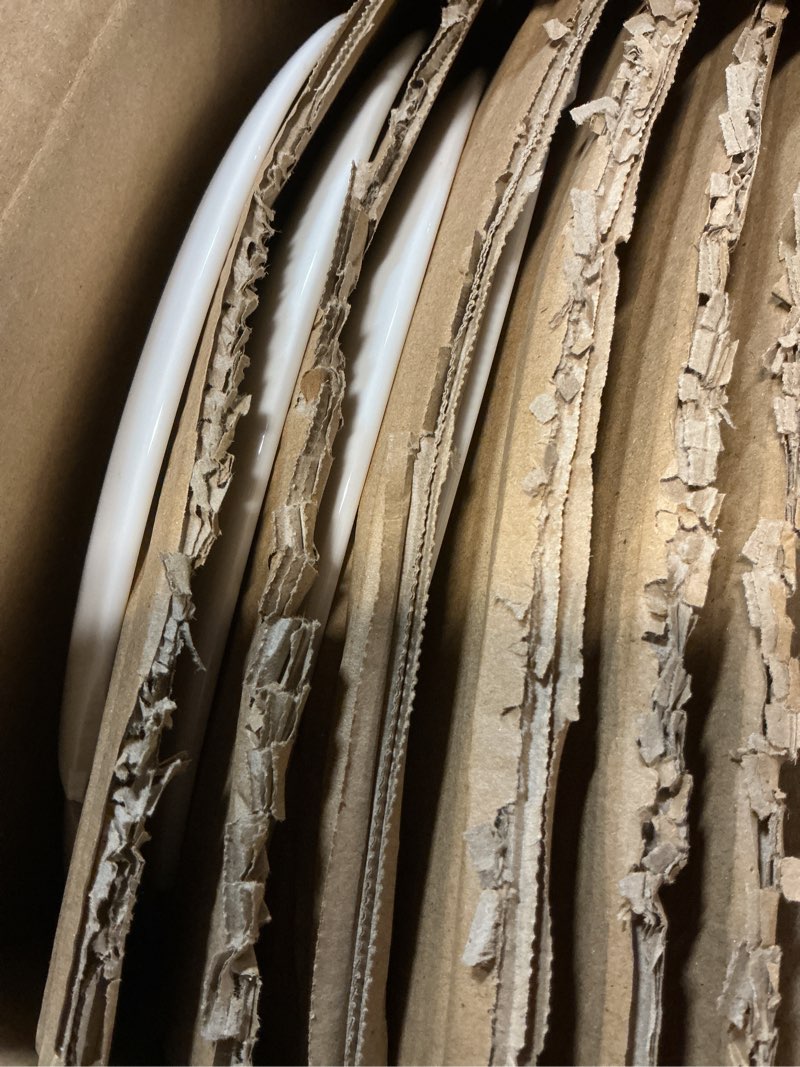 Condition photo showing As Is for mainstays glazed white stoneware dinnerware set, 12-pieces
