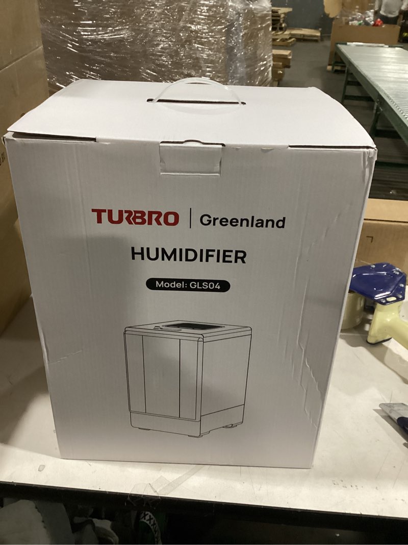 Condition photo showing New/Like New for TURBRO 4L/1Gal 304 Stainless Steel Steam Humidifier, Warm Mist Humidifier for Bedroom Baby Nursery, 500 mL/h Output, Dishwasher Safe, Easy to Clean, ETL-certified Sleep Mode 1-12h Timer, GLS04