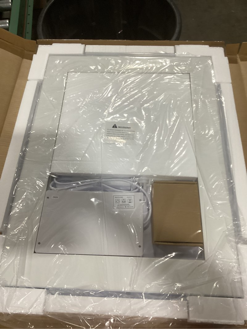 Condition photo showing Good Condition for Keonjinn 24x32 Inch LED Bathroom Mirror with Light, Frontlit & Backlit, Lighted Mirrors for Bathroom Wall with Dimmable 3-Color Lights, Anti-fog Vanity Mirror with Tempered Glass, UL-Listed LED Driver Frontlit & Backlit 32"L x 24"W