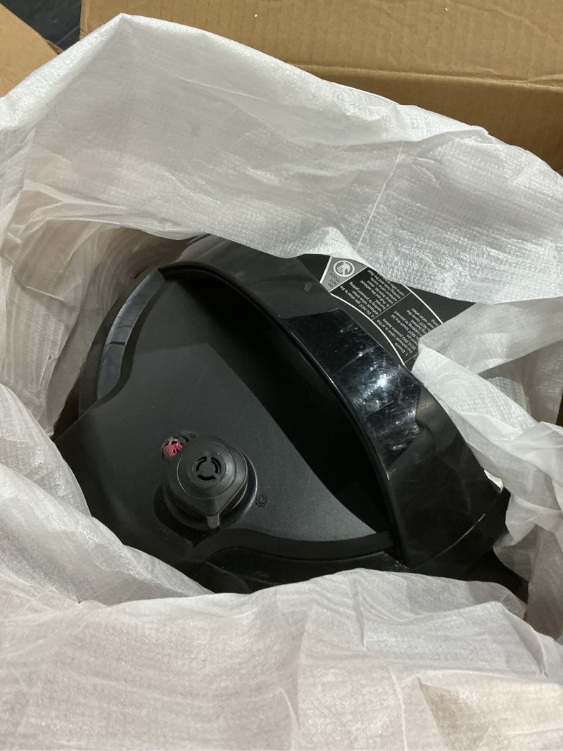 Condition photo showing As Is for comfee’ 12-in-1 electric pressure cooker, instant multi, non-stick pot, yogurt maker, rice cooker, slow, sauté steamer, pressure cooker 6 quart black black 6 quarts