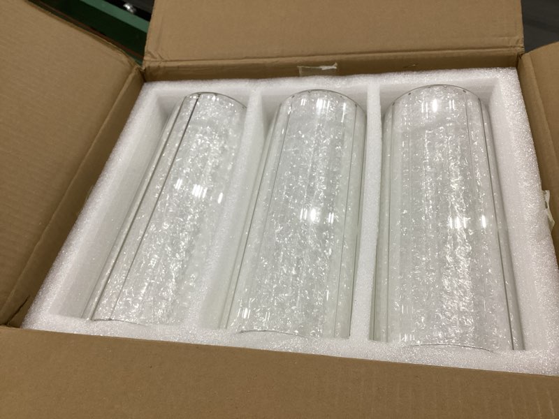 Condition photo showing Good Condition for hewory glass cylinder ribbed vases set of 18, tall clear vase for centerpieces, hurricane candle holders for pillar or floating candles, round vases for wedding anniversary events home table decor 18 clear