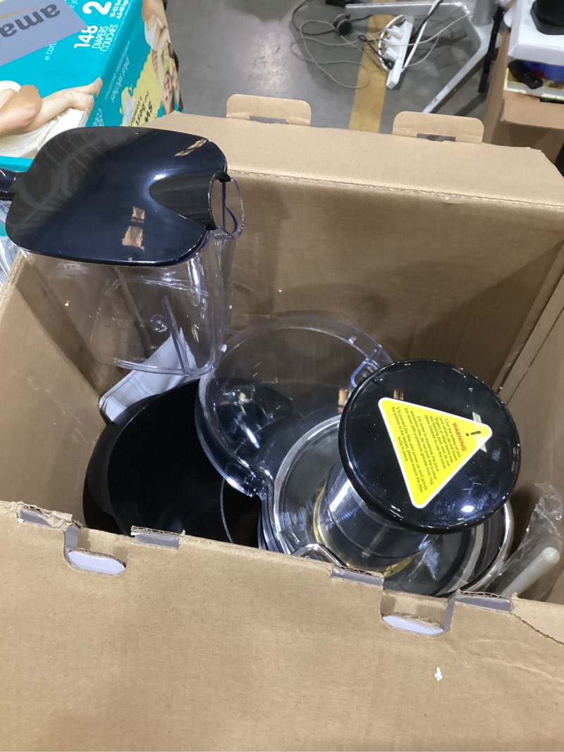 Condition photo showing As Is for KOIOS 1300W Centrifugal Juicer Machines, High Juice Yield Juice Extractor with 3 inch Wide Feed Chute, Full Copper Motor & Titanium-Plated Filter, Easy Clean, 3 Speeds, BPA Free, Stainless Steel Silver