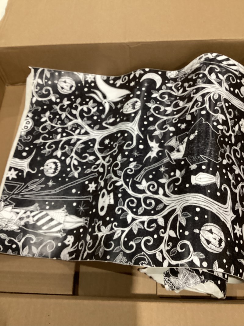 Condition photo showing As Is for disney tim burton's the nightmare before christmas black forest peel & stick wallpaper by roommates, rmk12797plw