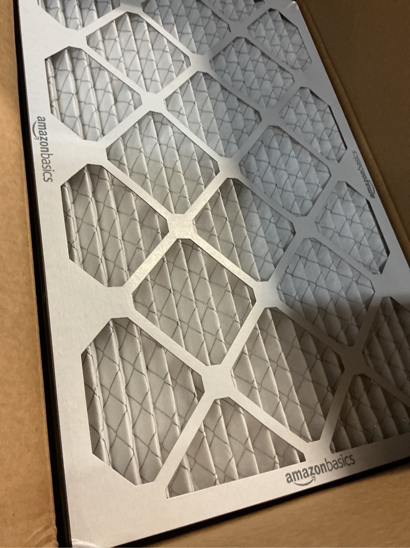 Condition photo showing Good Condition for amazon basics 16x25x1 air filter 6-pack, merv 11 electrostatic ac furnace filters for allergies, captures dust and pollen (actual size: 15.75" x 24.75" x 0.75") 16x25x1 merv 11