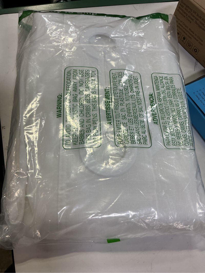 Condition photo showing Good Condition for River Dream Long No Hook Slub Textured Shower Curtain with Snap-in PEVA Liner Set - 71" x 77"(75"), Hotel Style with See Through Top Window, Fabric Curtain & Waterproof Liner, White, 71x77 White 71"W x 77"L (Pack of 1)