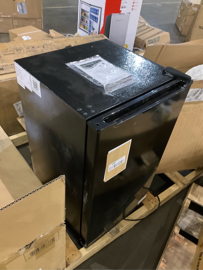 Condition photo showing As Is for Maine Mini Upright freezer, 3.6 Cubic Feet, Single Door Compact Freezer with Reversible Stainless Steel Door, 3-Speed Temperature Adjustment Small freezer for Home/Dorms Black