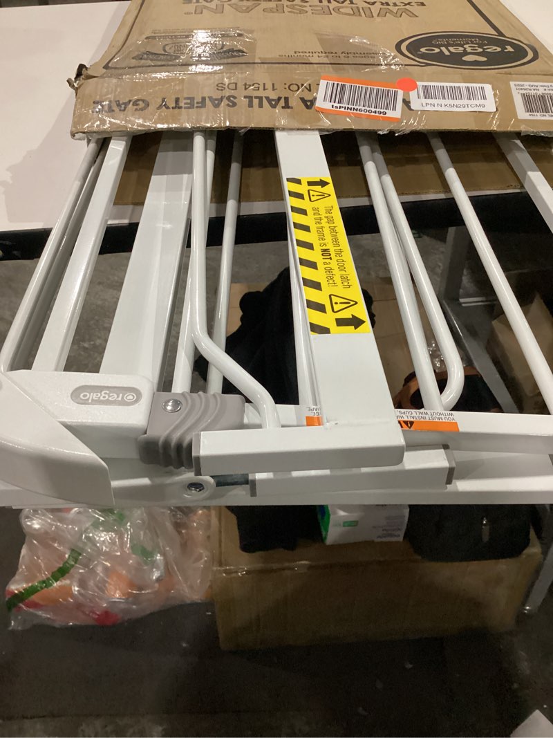 Condition photo showing Good Condition for Regalo Extra Tall Wide Span Metal Walk Through Baby Gate