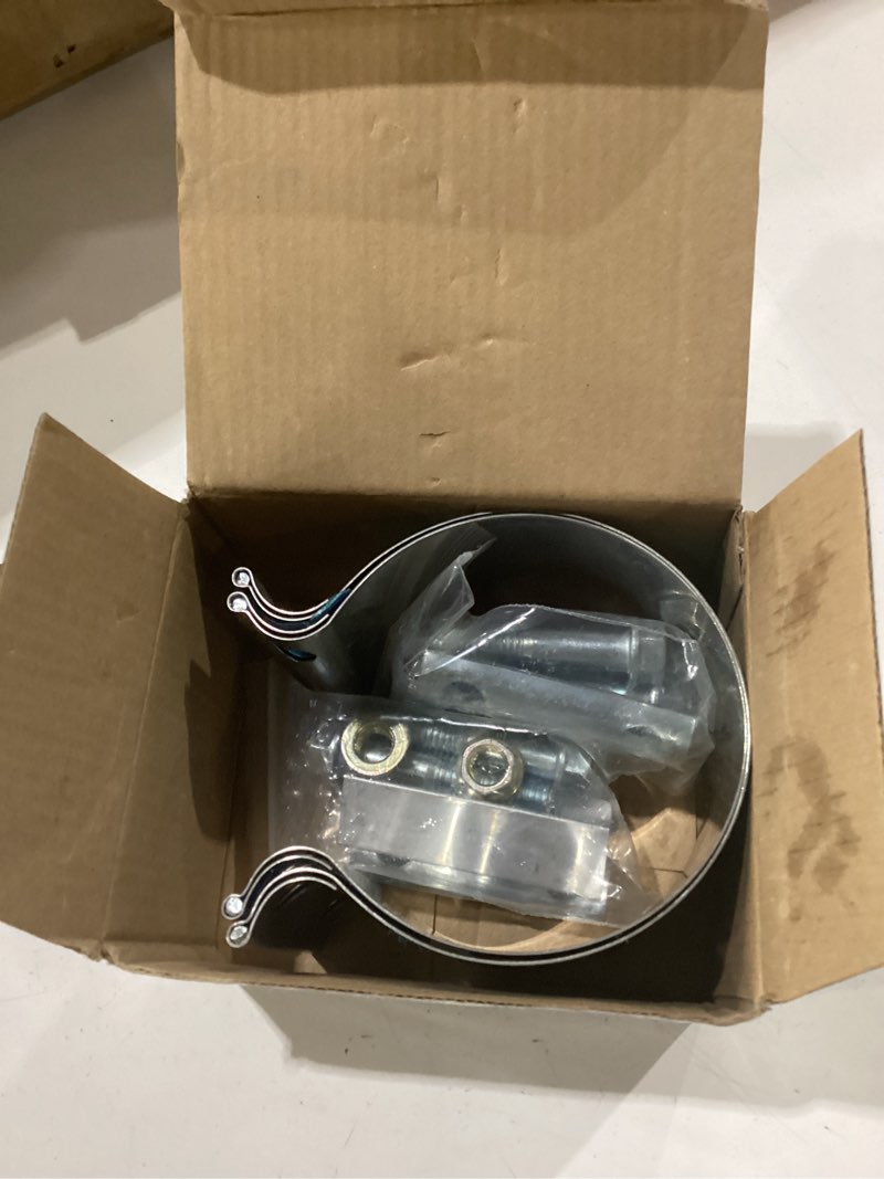 Condition photo showing New/Like New for 3.5 inch Exhaust Clamps, 3 1/2 Inch Exhaust Lap Joint Butt Clamps, T304 Stainless Steel Band Clamp w/High Grade Bolts(2 Pieces)