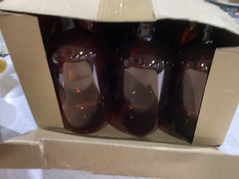 Condition photo showing As Is for tessco for you 12 pack amber soap dispenser empty plastic pump bottles dispenser refillable shampoo for hand sanitizer soap cosmetic lotion body wash conditioner bathroom kitchen travel (16.9 oz)
