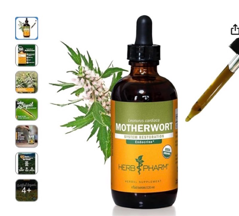herb pharm certified organic motherwort liquid extract for endocrine system support - 4 ounce