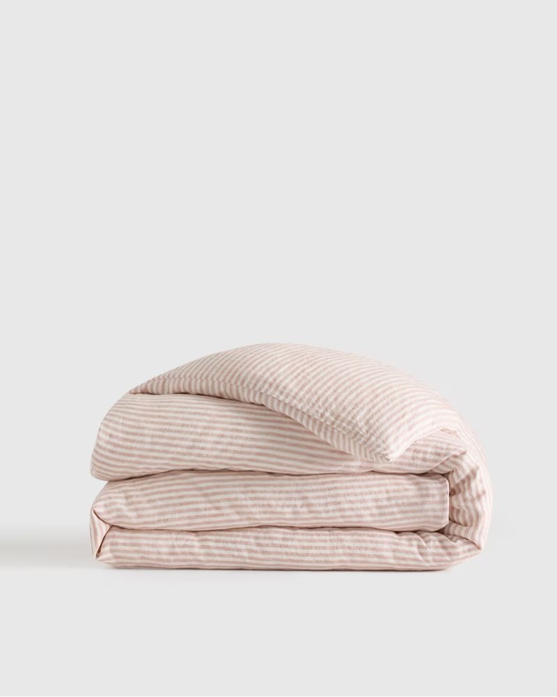 European Linen Duvet Cover cal king Color pink&white 