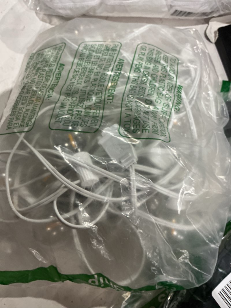 Condition photo showing Good Condition for sunthin white outdoor string lights, 48ft white patio lights with 25 g40 shatterproof led bulbs(1 spare), waterproof hanging outside lights for porch, deck, garden, pergola, bistro white 48ft