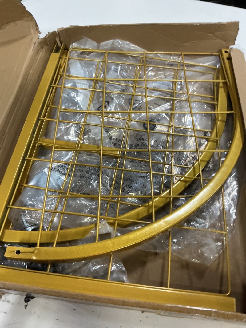 Condition photo showing Good Condition for grid wall panel 1pcs display stand 2' x 5.2' ft gold grid wall panels movable retail display racks floorstanding gridwall heavy duty with wheel for art craft photo displays fair trade show gold 5.2 ft