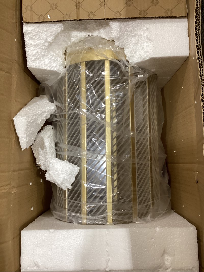 Condition photo showing Good Condition for 10'' brushed gold pendant lights kitchen island, 2-light modern brass ceiling hanging light fxitures, farmhouse kitchen pendant lighting over island for sink dining room bathroom bar-1 pack gold metal mesh 1 pack