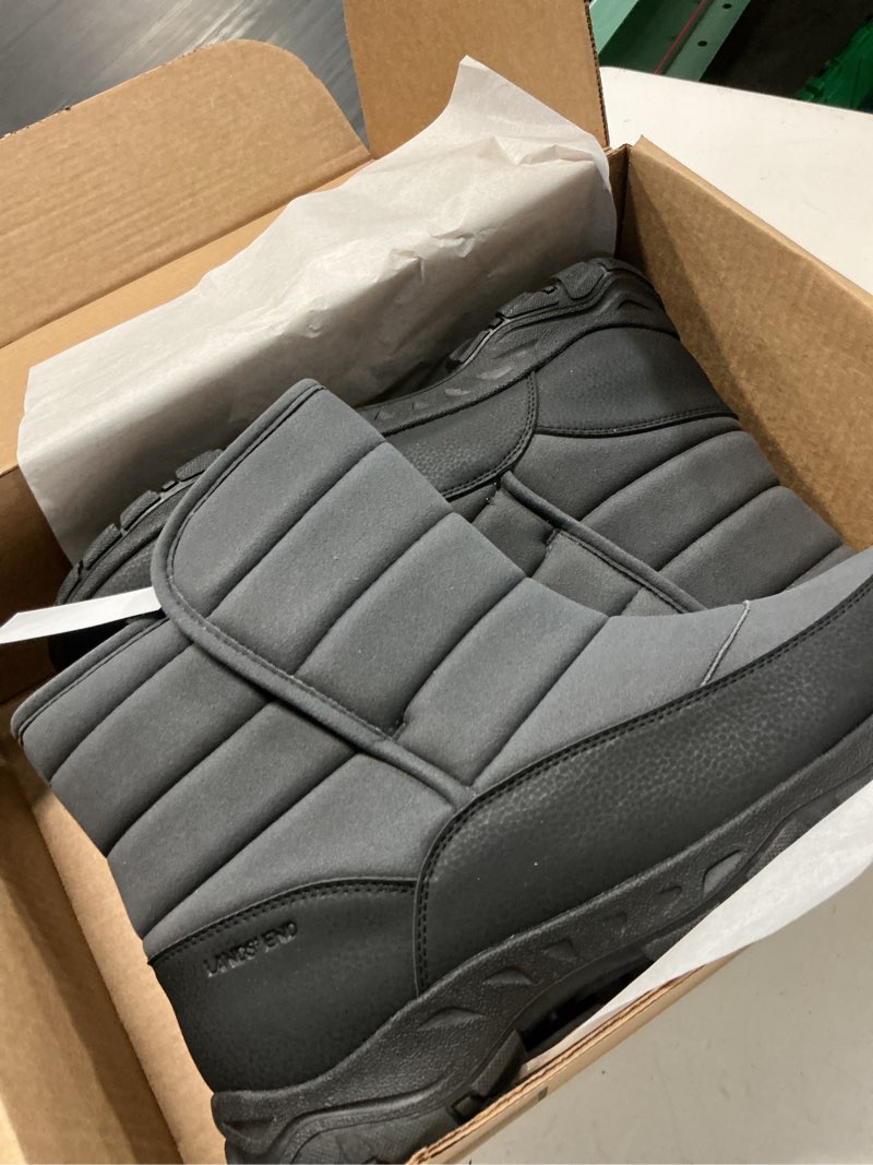 Condition photo showing Good Condition for lands' end expedition insulated winter boots for men, lace up or slip on waterproof mens snow boots, medium or wide width men's shoes size 8 to 13, black, brown, green or grey 8 wide dark grey