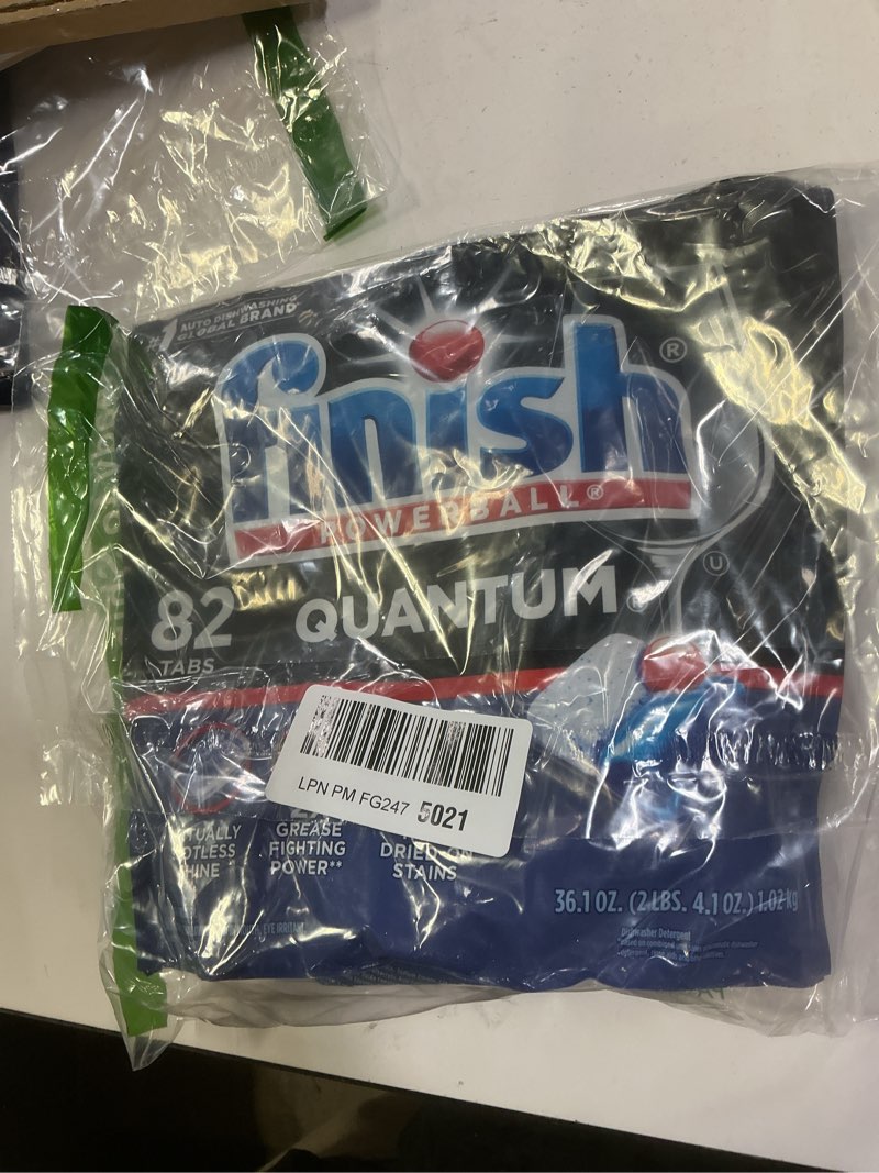 Condition photo showing New/Like New for Finish Quantum Dishwasher Pods, No Pre-Rinse Dishwasher Detergent Soap Removes 24HR Dried-On Stain and Grease, Leaving a Virtually Spotless Shine, 82 Count