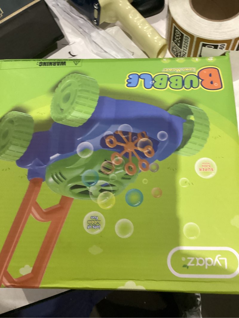 Condition photo showing As Is for Lydaz Bubble Lawn Mower for Toddlers, Kids Bubble Blower Maker Machine, Summer Outdoor Push Toys, Valentines Day Birthday Gifts Easter Basket Stuffers Toys for Preschool Baby Boys Girls